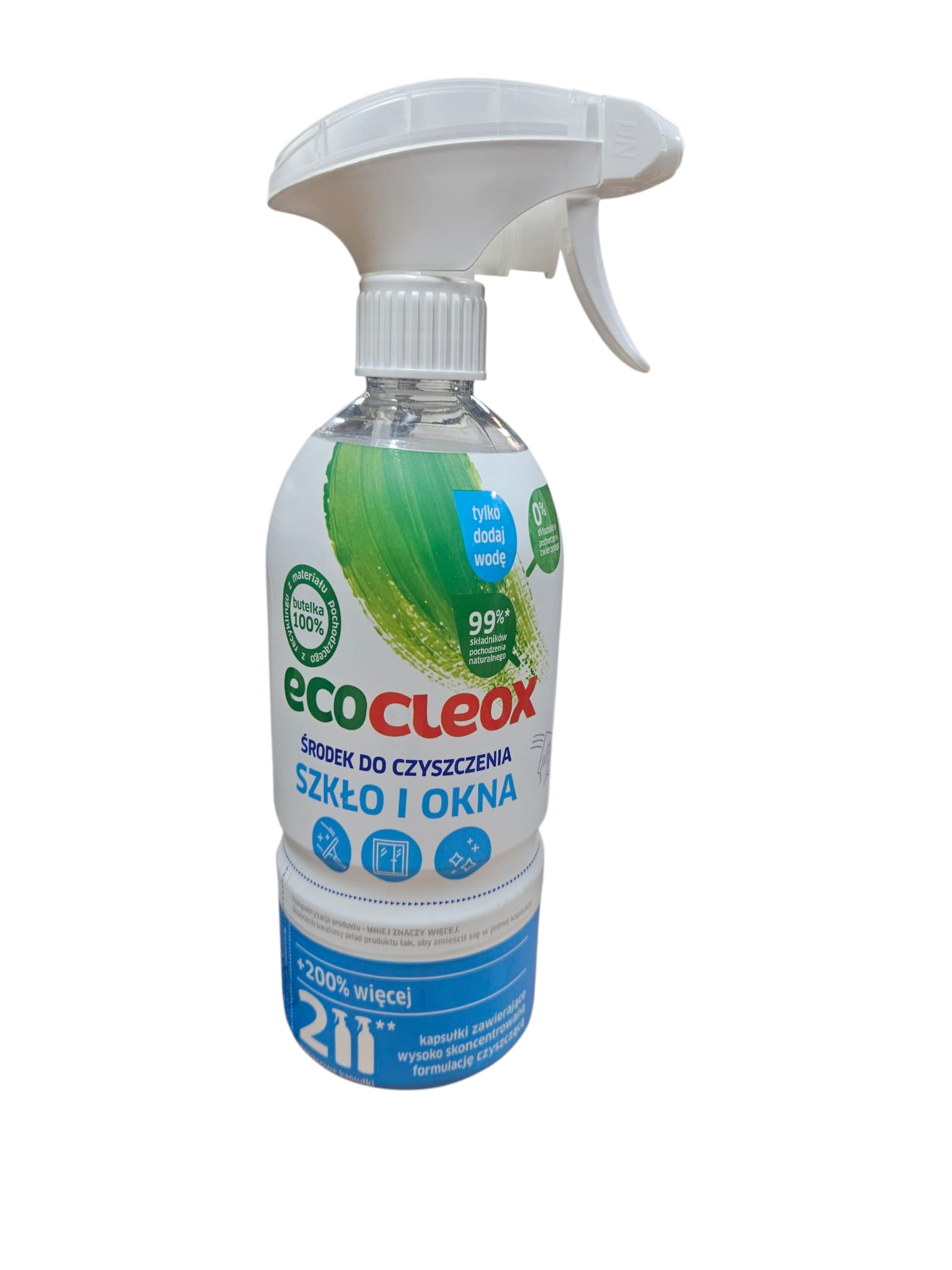 EcoCleox stikla un logu tīrīšanas līdzeklis.