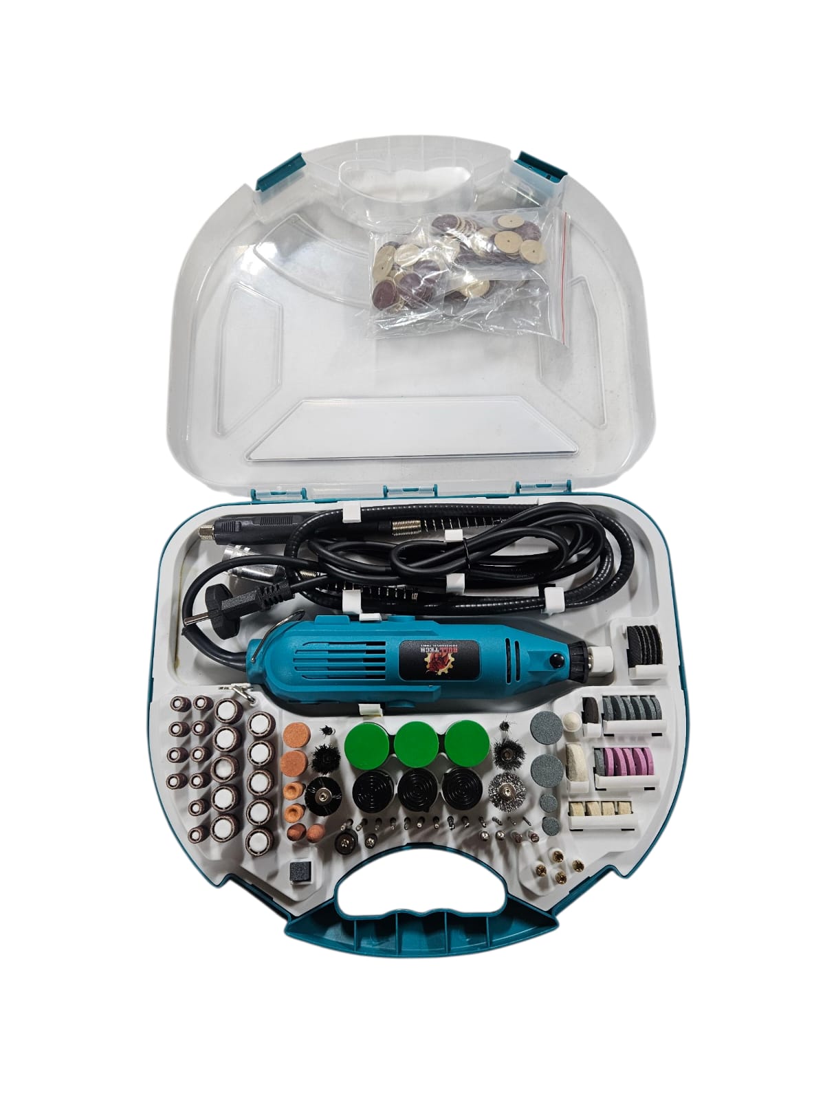 Bull-Tech mini slīpmašīna Smalkiem gravēšanas darbiem 121 dažāds piederums