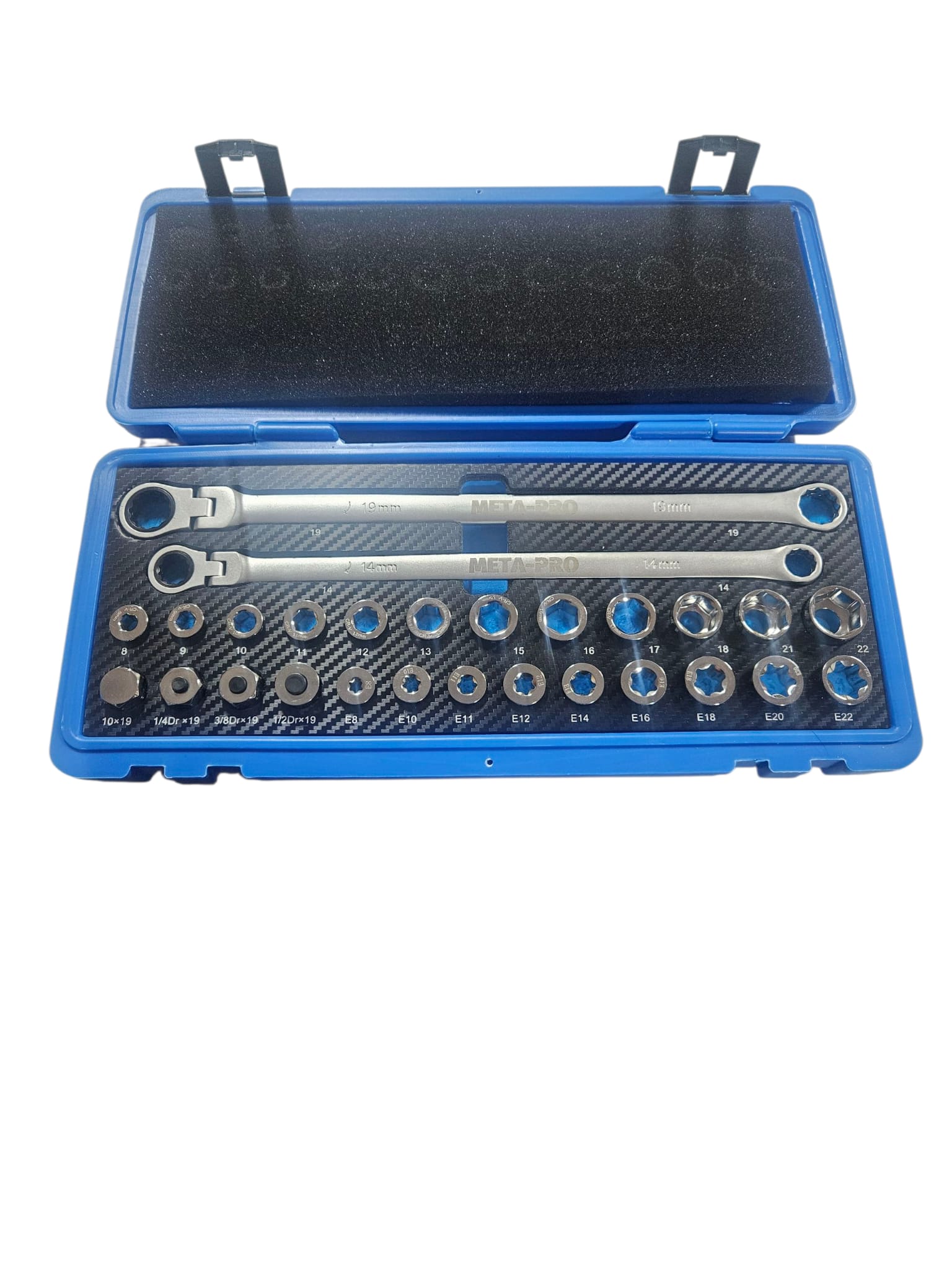 27 gab. garo dubulto sprūdratu atslēgu komplekts (METAPRO)