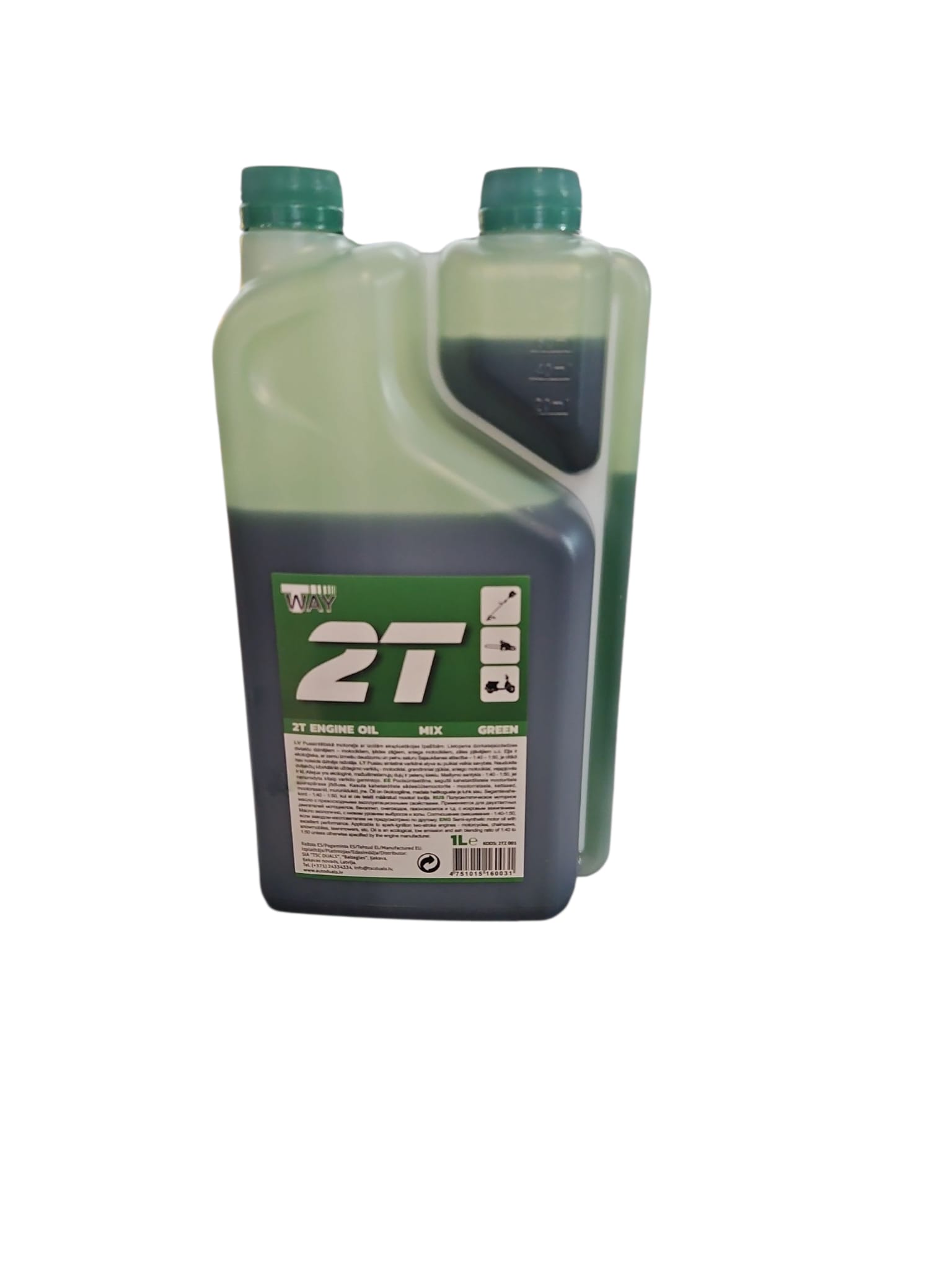 WAY 2T divtaktu dzinēju motoreļļa (zaļa), 1 litrs.