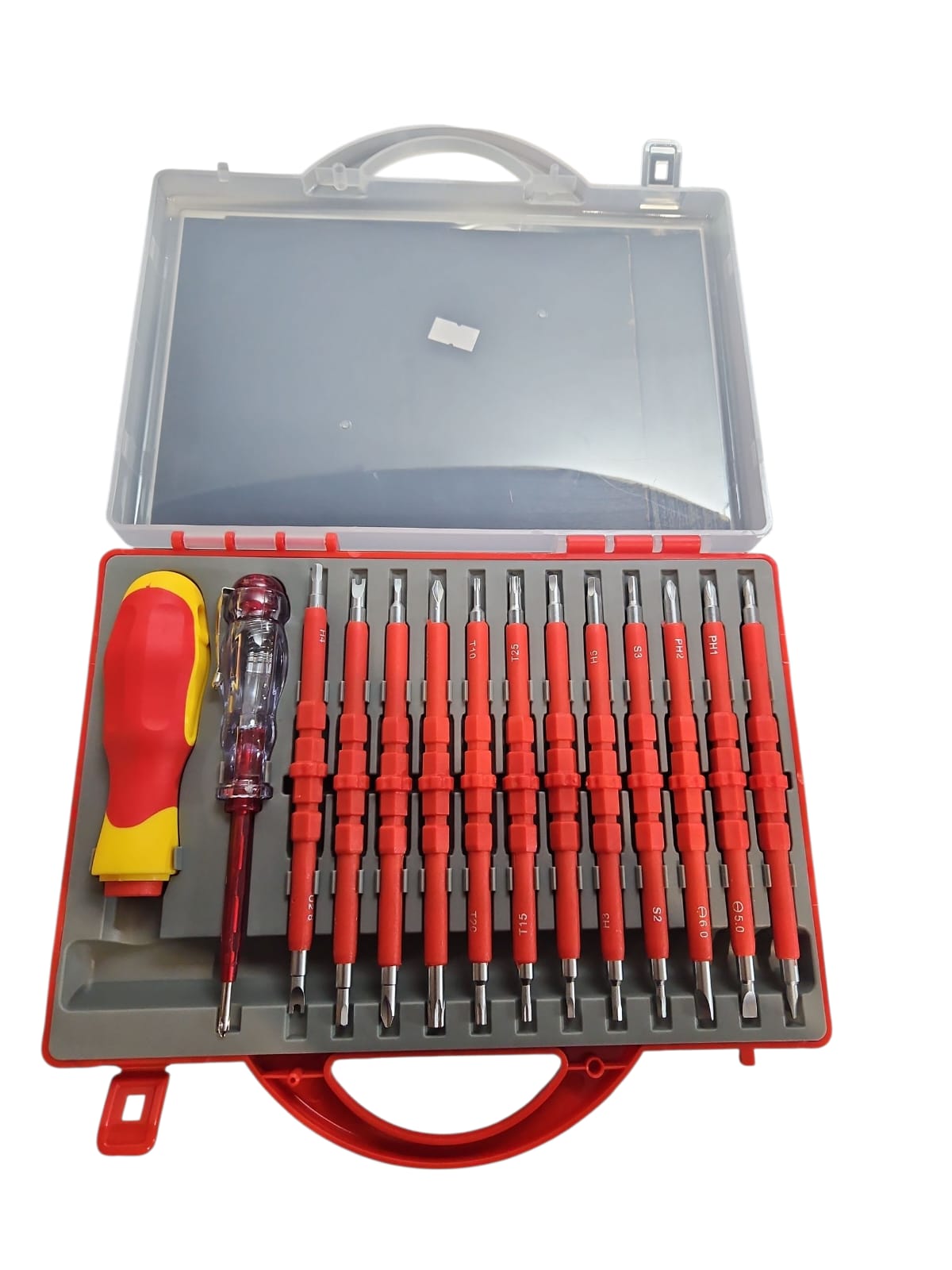 🪛 Izolēto skrūvgriežu komplekts ar maināmiem uzgaļiem (21 gab.)