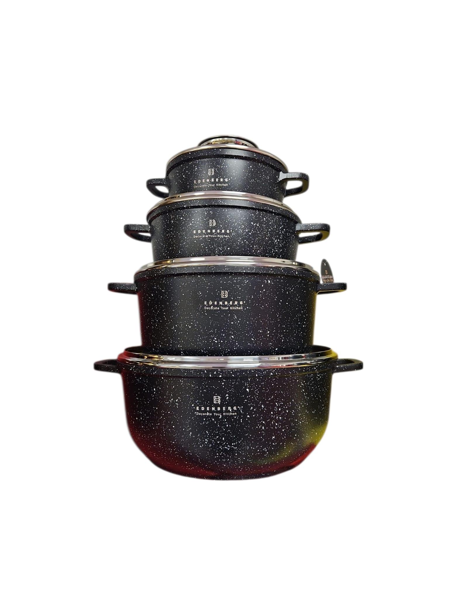 8-daļīgs katlu komplekts, 3-slāņu marmora pārklājums