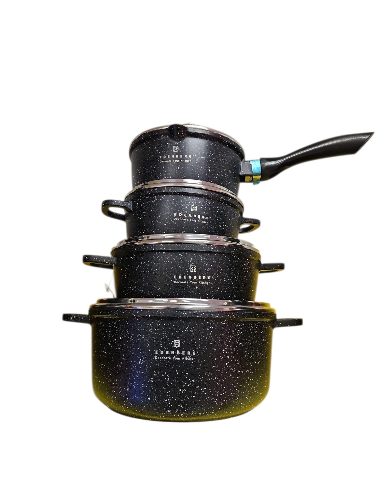 8-daļīgs virtuves katlu komplekts (noņemams rokturis)