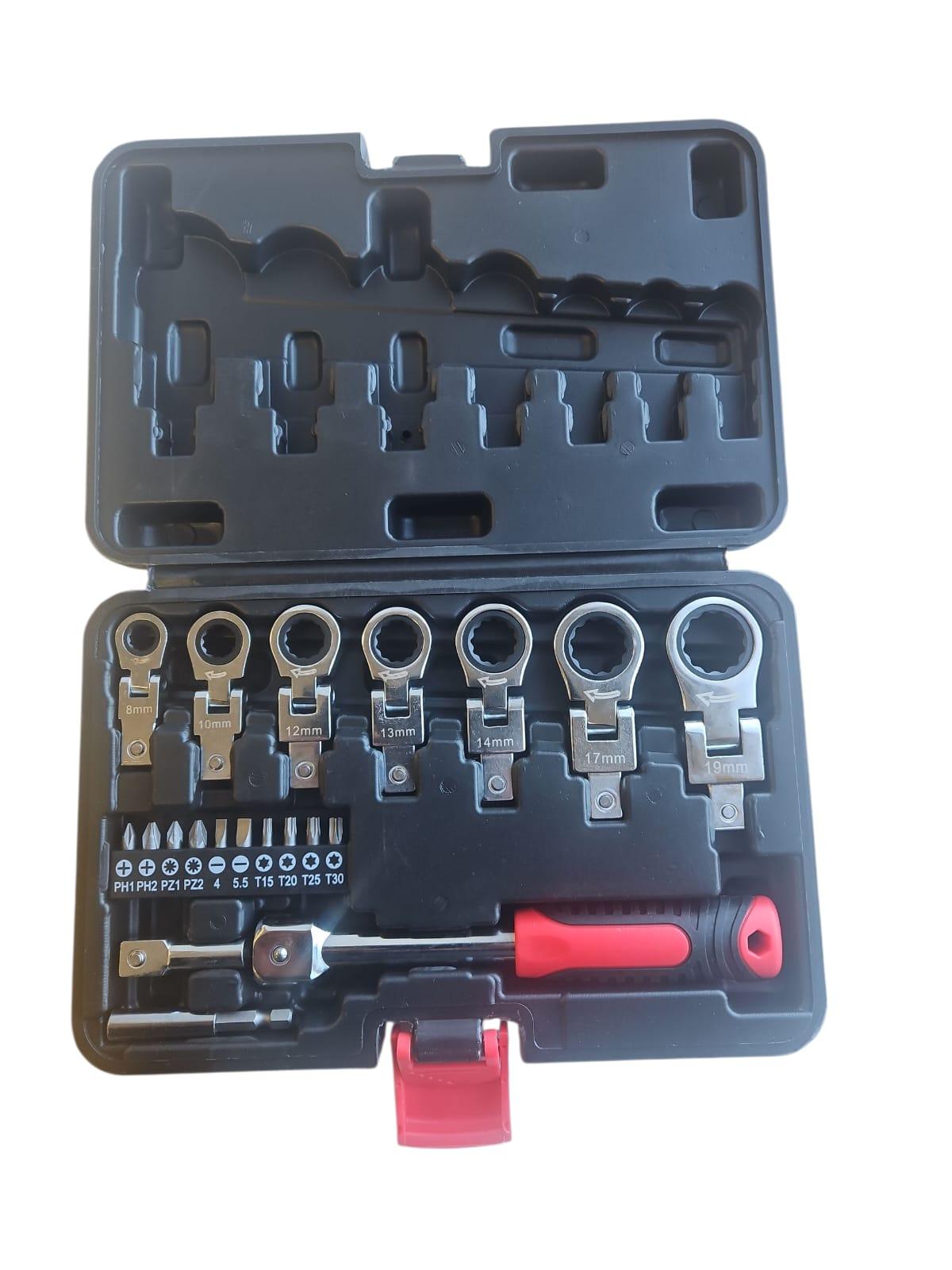 20 gab. maināmie lokveida atslēgu uzgaļi ar sprūdratu