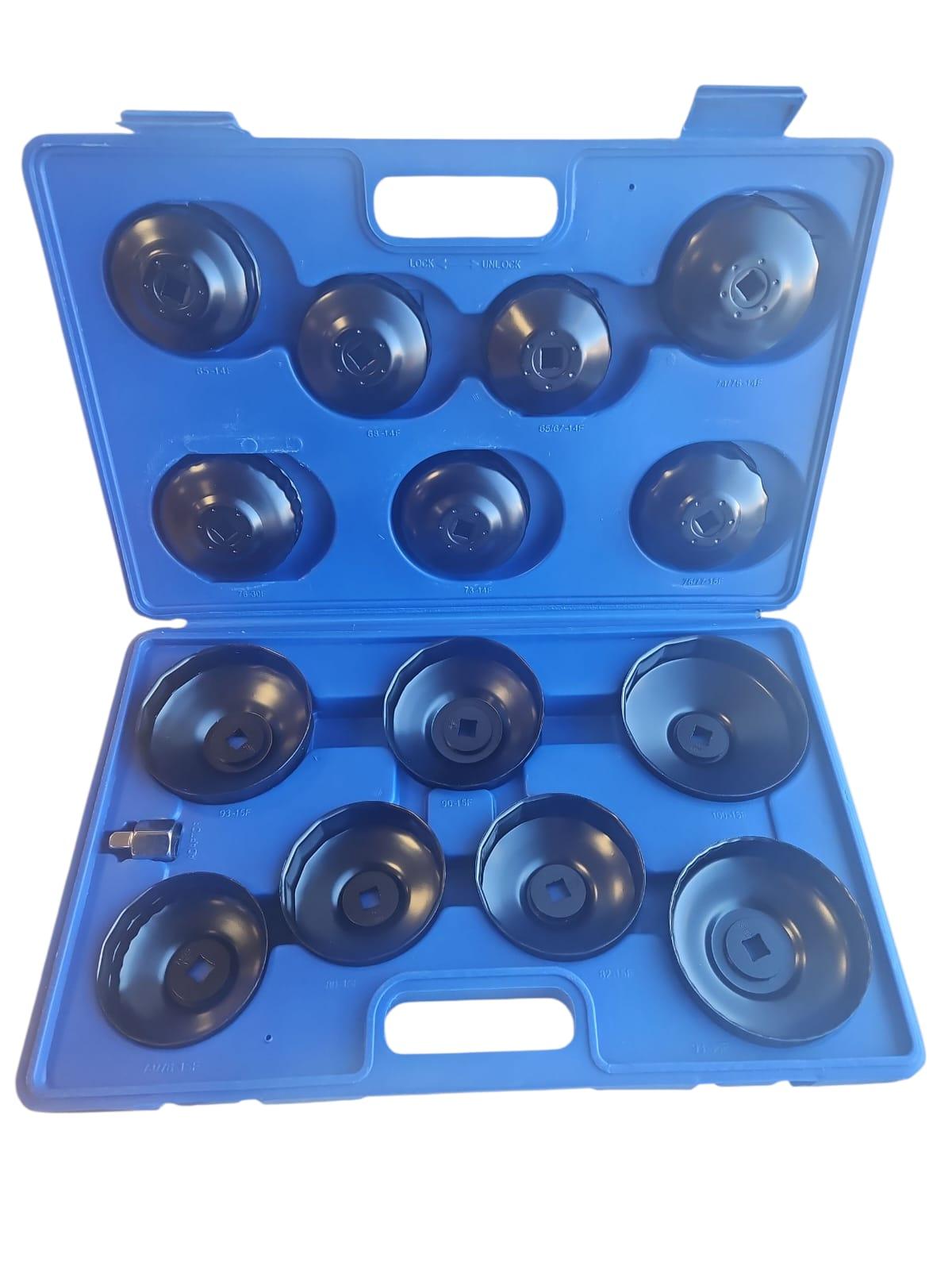 BLACK – 15 gab. eļļas filtra vāciņu atslēgu komplekts (65–93 mm)