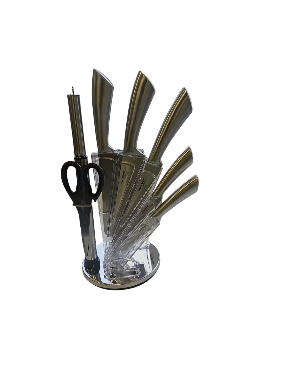 Virtuves nažu komplekts ar rotējošu statīvu (CAURSPĪDĪGS)