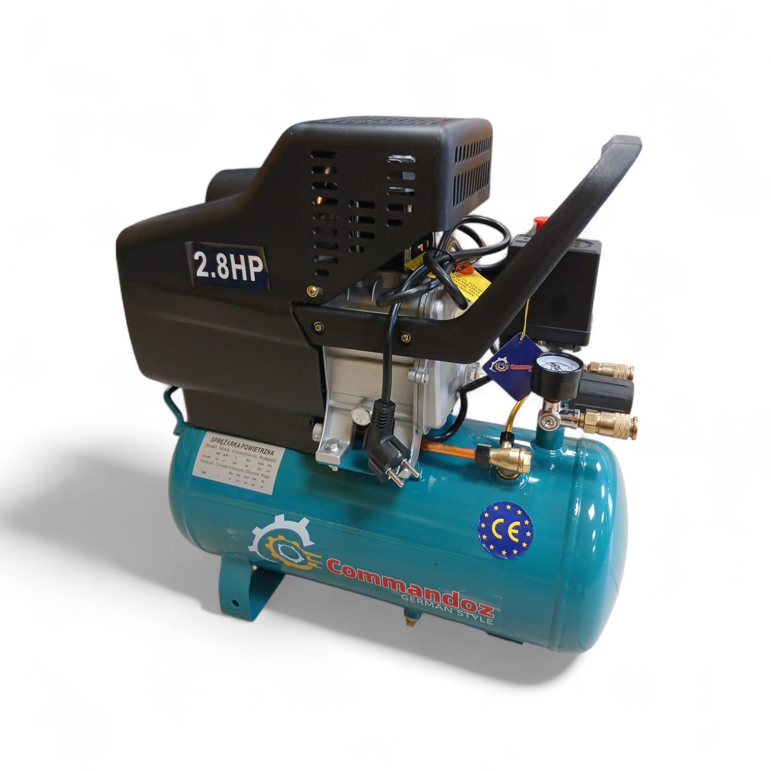 Eļļas gaisa kompresors ar 24 l tvertni