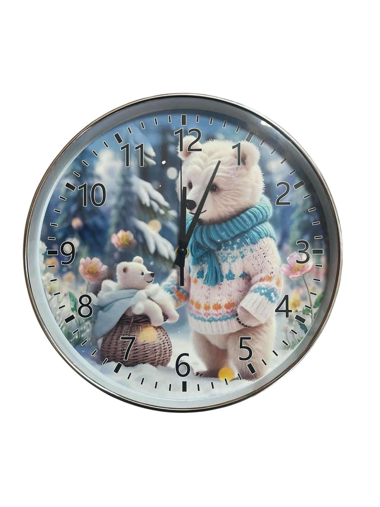 Sienas pulkstenis ar lācīšu dizainu