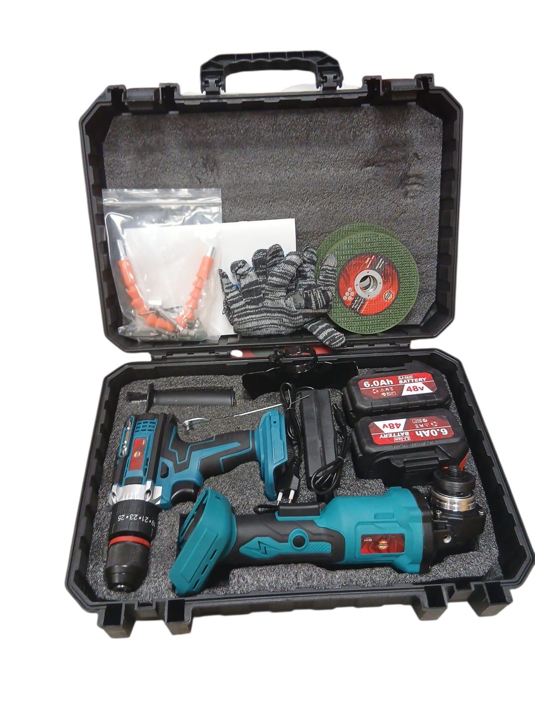 Bezvadu instrumentu komplekts 2in1 (urbjmašīna + leņķa slīpmašīna, 48V)