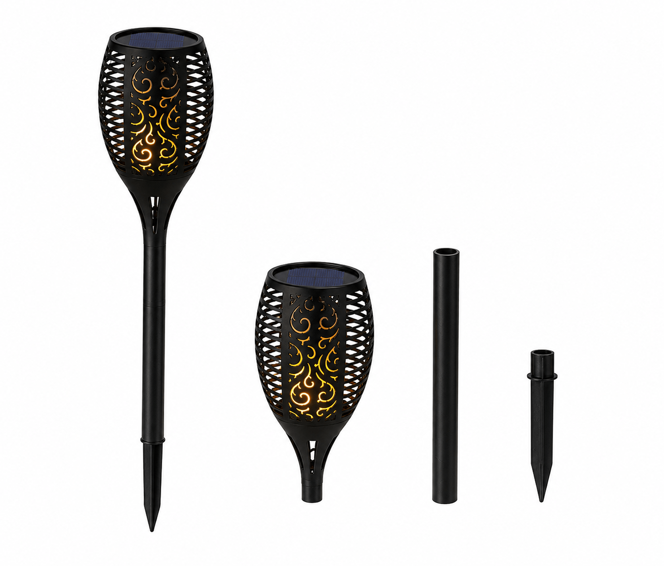 Saules LED dārza lāpa “Flame” – 51 cm